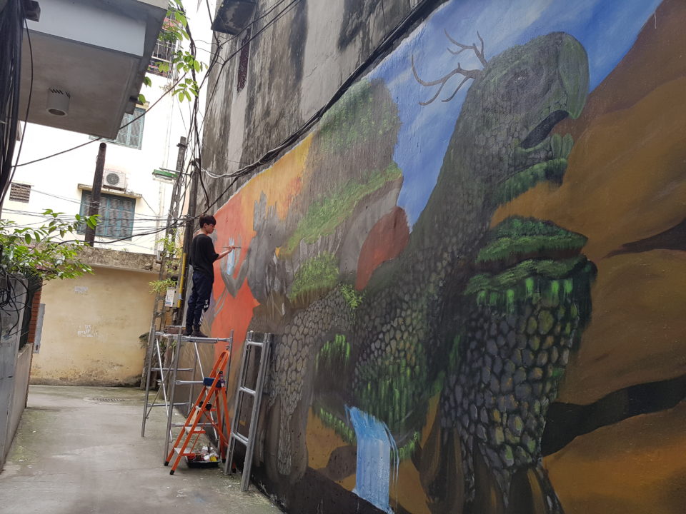 Wandgemälde am Zero Waste Laden Hanoi © Julia Behrens