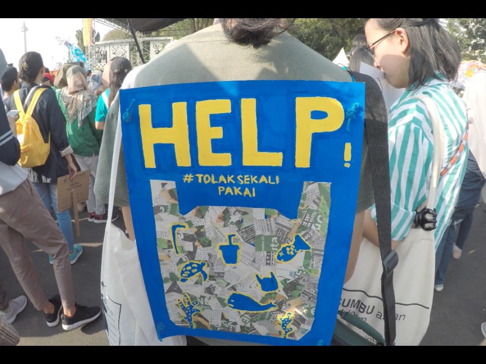 "Hilfe! Gegen Einwegplastik": Proteste gegen Plastikmüll in der indonesischen Haupstadt Jakarta © Watchdoc