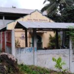Redtagging gegen die IFI, gesprayt gegen die Kirchenmauern in Lakewood, Zamboanga del Sur, September 2018 © IFI Pagadian